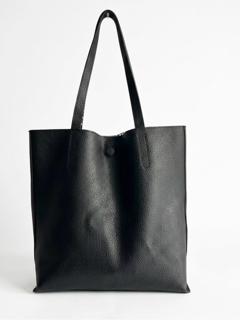 Reversible Tote/shoulder Bag in Black, Black and White